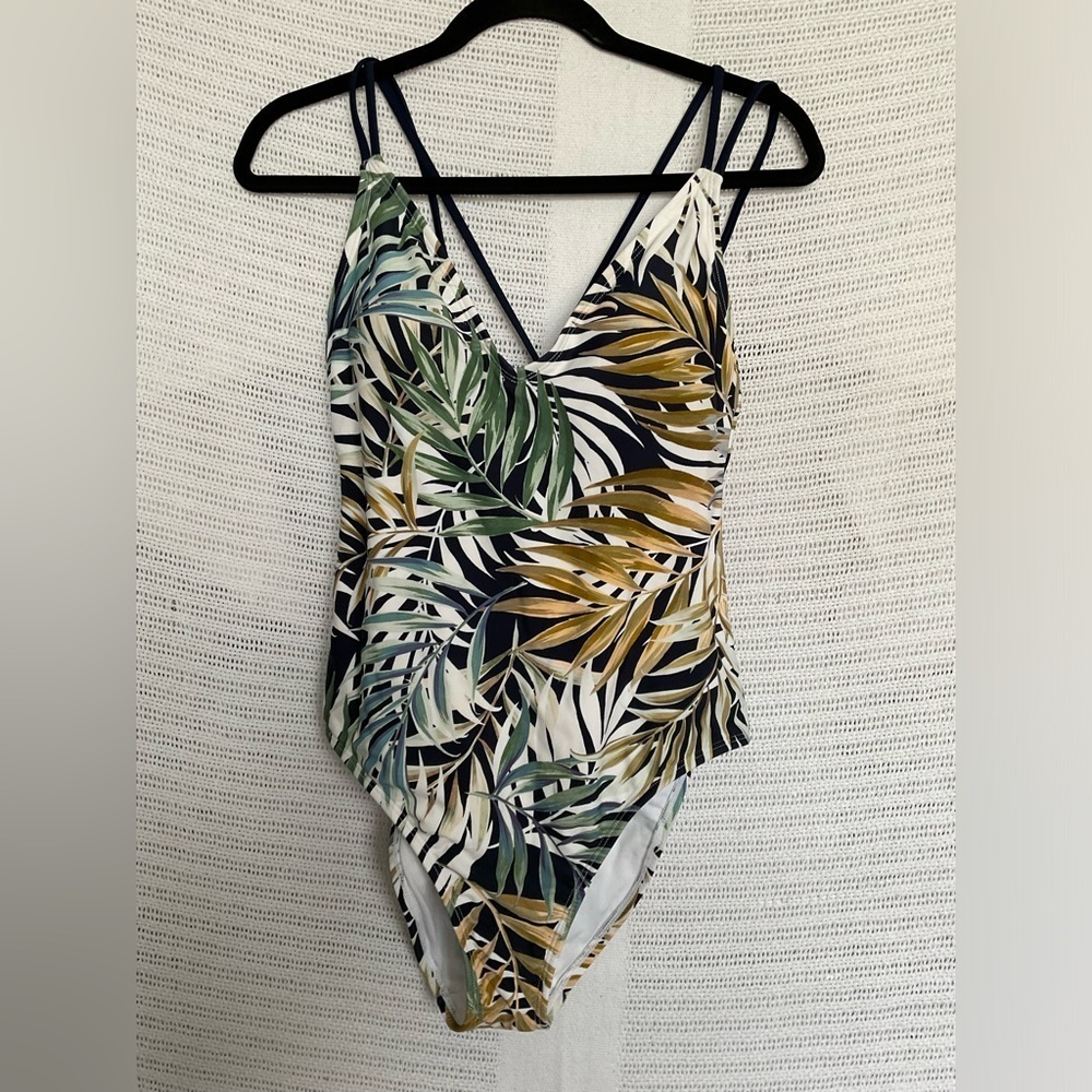 Hurley Green and Yellow One Piece Swimsuit Tropical Print